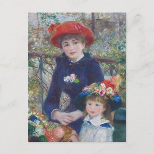 Renoir Two Sisters Terrace French Impressionism  Postcard