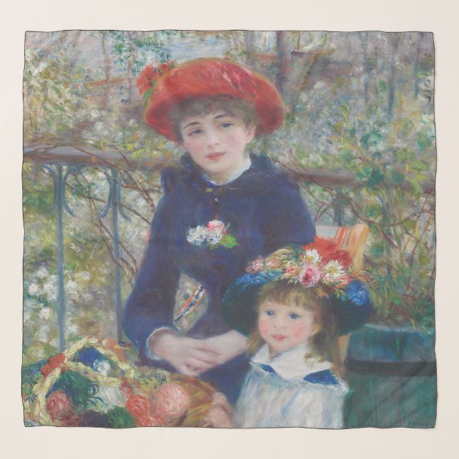 Renoir Two Sisters Terrace French Impressionism  Scarf (Front)