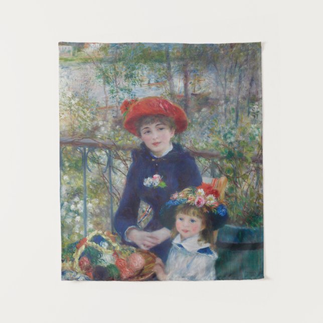 Renoir Two Sisters Terrace French Impressionism  Tapestry (Front)
