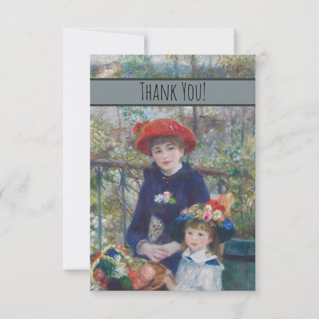 Renoir Two Sisters Terrace French Impressionism  Thank You Card (Front)