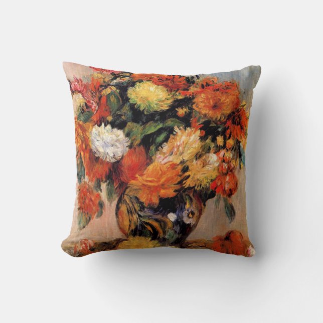 Renoir - Vase of Flowers, 1884 Throw Pillow (Front)