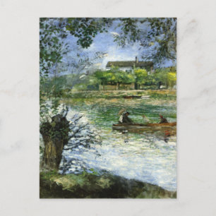 Renoir, Willows and Figures in a Boat Magnet Postcard