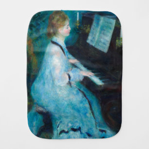 Renoir Woman at the Piano Vintage Impressionist Baby Burp Cloth