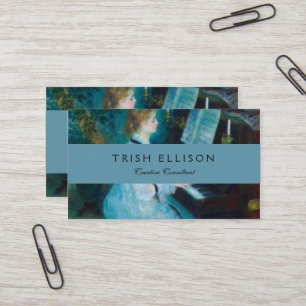 Renoir Woman at the Piano Vintage Impressionist Business Card