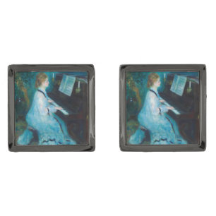 Renoir Woman at the Piano Vintage Impressionist Cufflinks