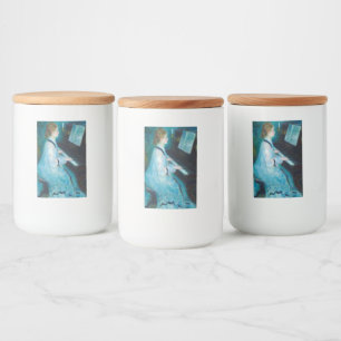 Renoir Woman at the Piano Vintage Impressionist Food Label