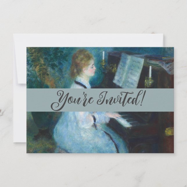 Renoir Woman at the Piano Vintage Impressionist  Invitation (Front)