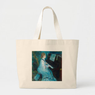 Renoir Woman at the Piano Vintage Impressionist Large Tote Bag