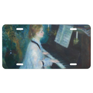 Renoir Woman at the Piano Vintage Impressionist License Plate