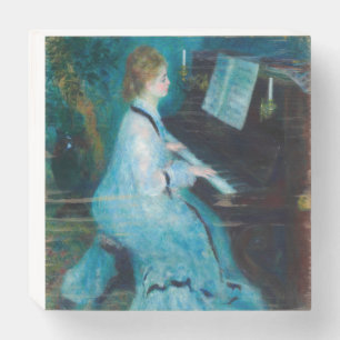 Renoir Woman at the Piano Vintage Impressionist Wooden Box Sign