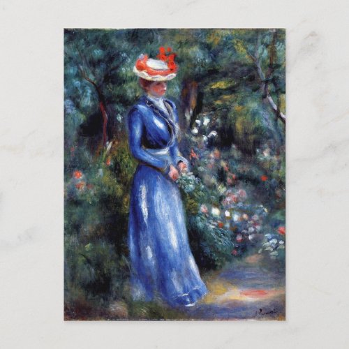 Renoir _ Woman in a Blue Dress Postcard