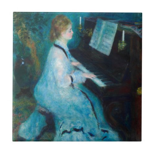 Renoir Woman Piano Music Musician Ceramic Tile