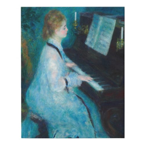 Renoir Woman Piano Music Musician Faux Canvas Print