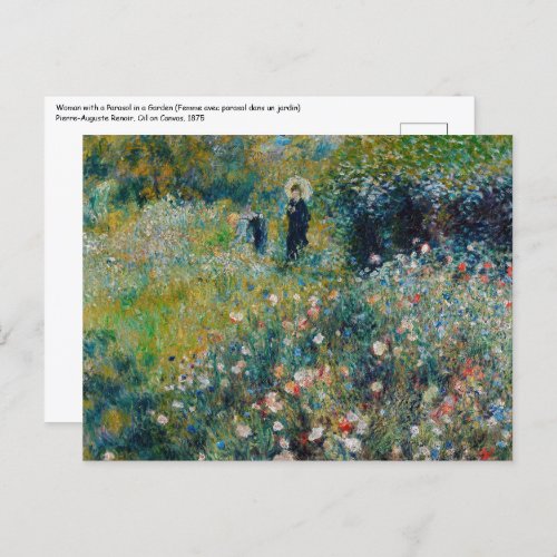 Renoir _ Woman with a Parasol in a Garden Postcard