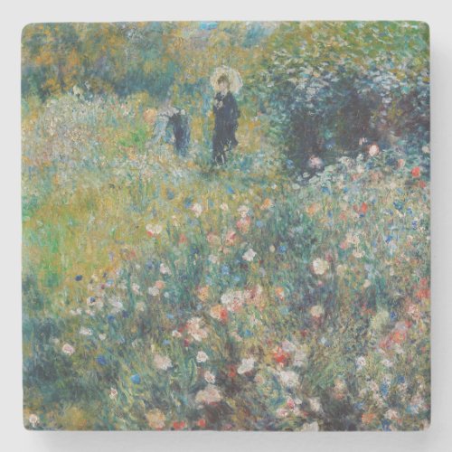 Renoir _ Woman with a Parasol in a Garden Stone Coaster