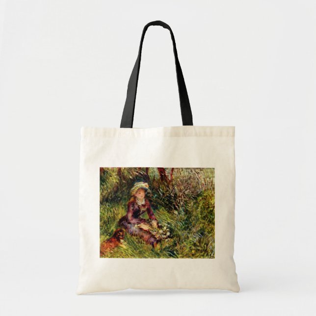 Renoir Woman With Dog By Pierre-Auguste Renoir (Be Tote Bag (Front)