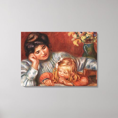 Renoir _ Writing Lesson famous painting Canvas Print