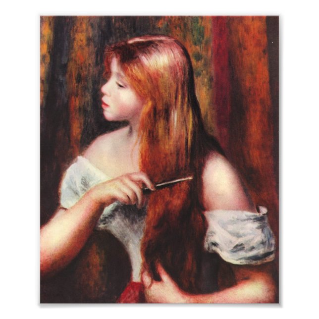 Renoir Young Girl Combing Her Hair Print (Front)