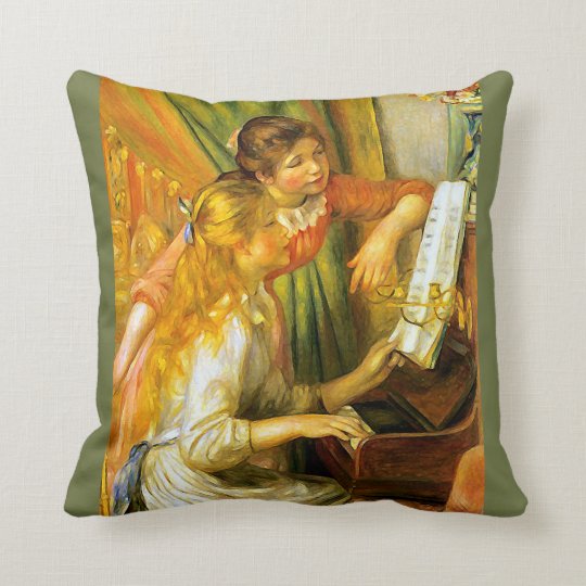 Renoir Young Girls Playing Piano Music Throw Pillow Zazzle Com