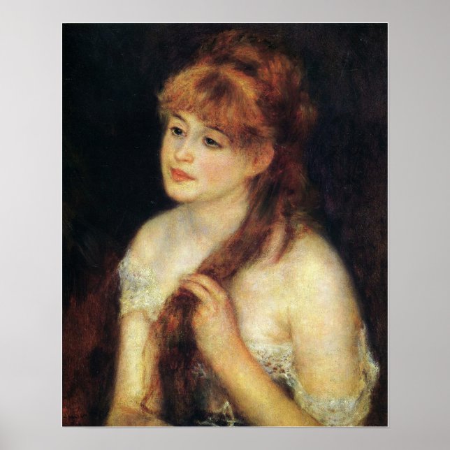 Renoir - Young Woman Braiding Her Hair 1876 Poster (Front)