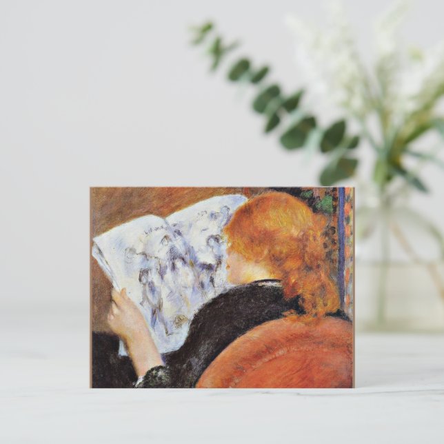 Renoir - Young Woman Reading... Postcard (Standing Front)