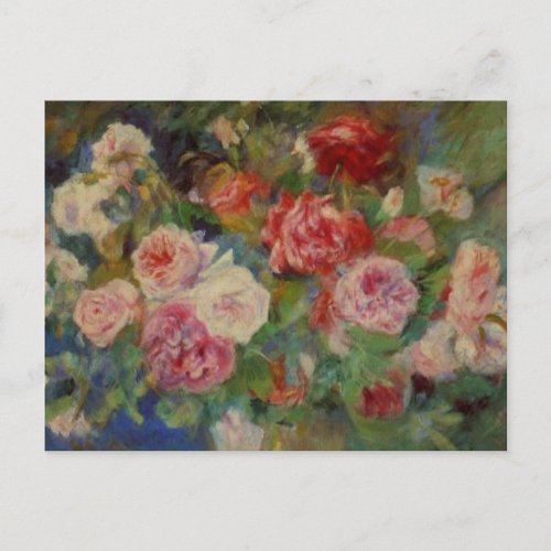 Renoira A Vase of Roses Still Life Postcard