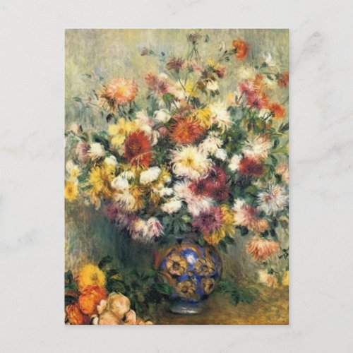 Renoirs A Vase of Chrysanthemums Postcard