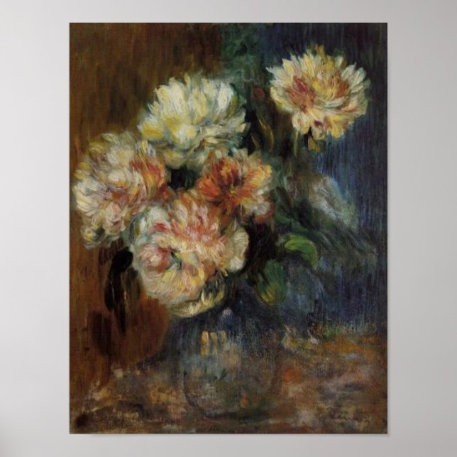 Renoir's A Vase of Peonies Poster (Front)