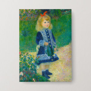 Renoir's Little Girl in Blue with Watering Can Button