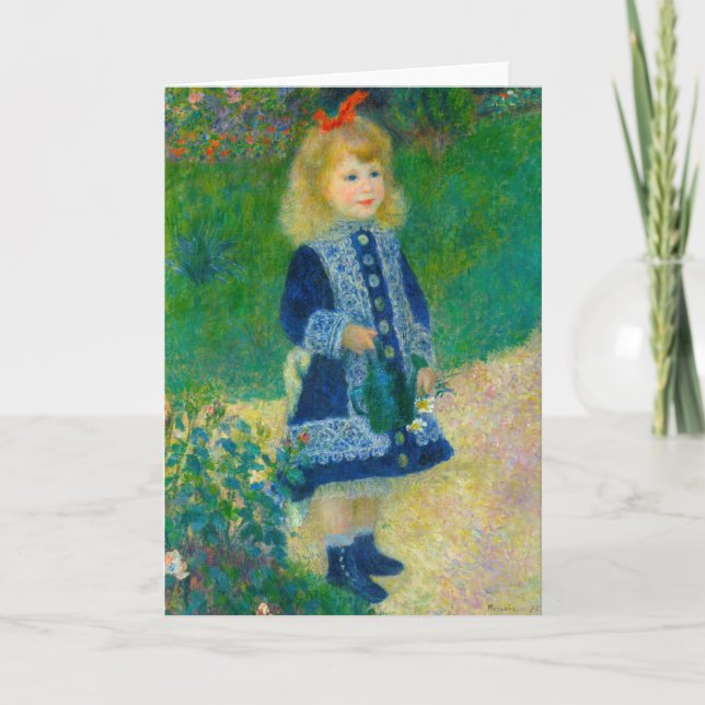 Renoir's Little Girl in Blue with Watering Can Card (Front)