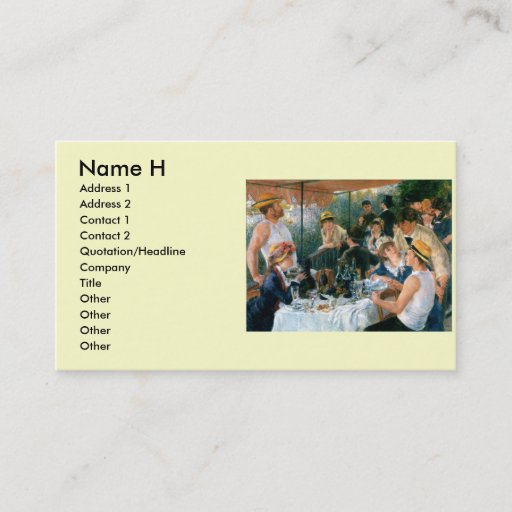 Customizable Renoir's Luncheon of the Boating Party (1881) Business Card