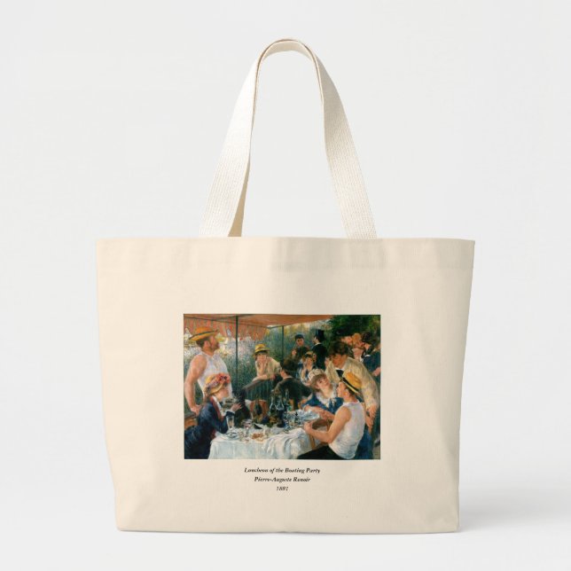 Renoir's Luncheon of the Boating Party (1881) Large Tote Bag (Front)