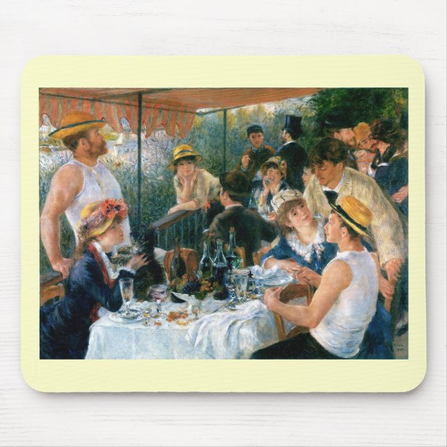 Renoir's Luncheon of the Boating Party (1881) Mouse Pad (Front)