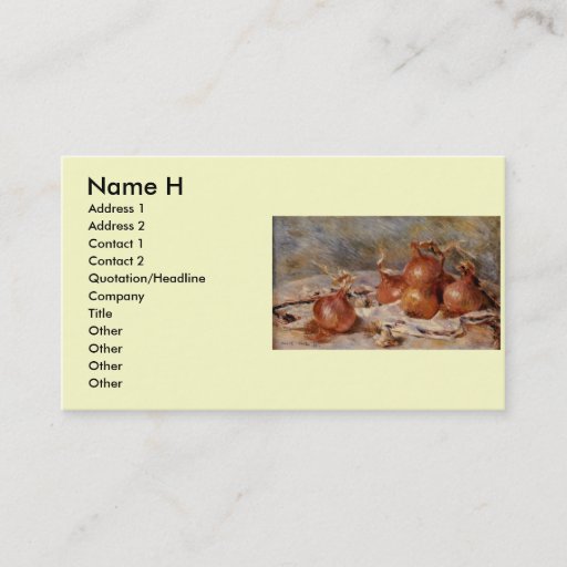 Customizable Renoir's Still Life with Onions (1881) Business Cards
