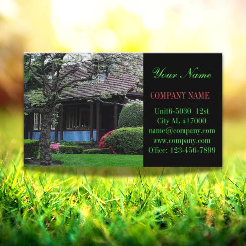 Renovation Construction lawn care landscaping Business Card