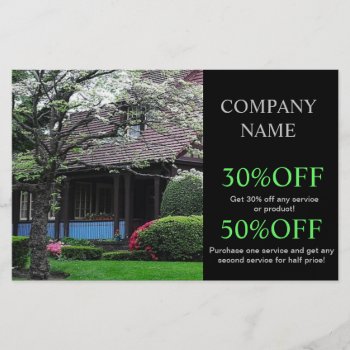 Renovation Construction Lawn Care Landscaping Flyer by WhenWestMeetEast at Zazzle