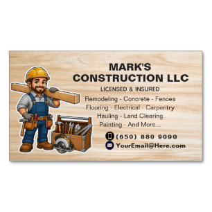 Renovation Contractor Builder Business Card Magnet