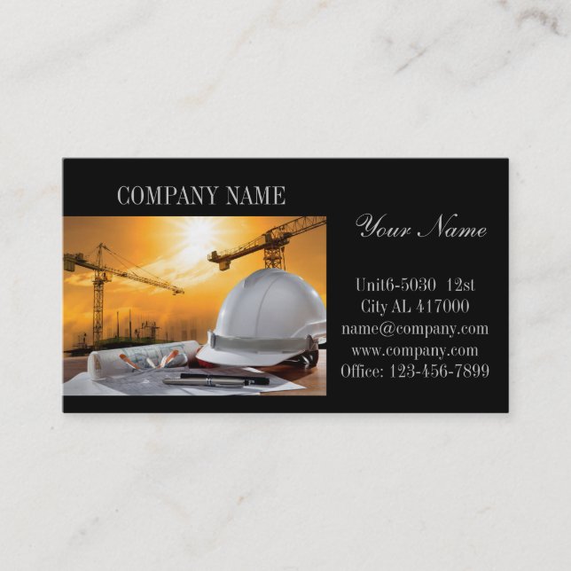 Renovation Handyman Contractor Construction Business Card (Front)