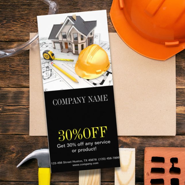Renovation Home Remodeling Contractor Construction Rack Card (Renovation Home Remodeling Contractor Construction Rack Card)