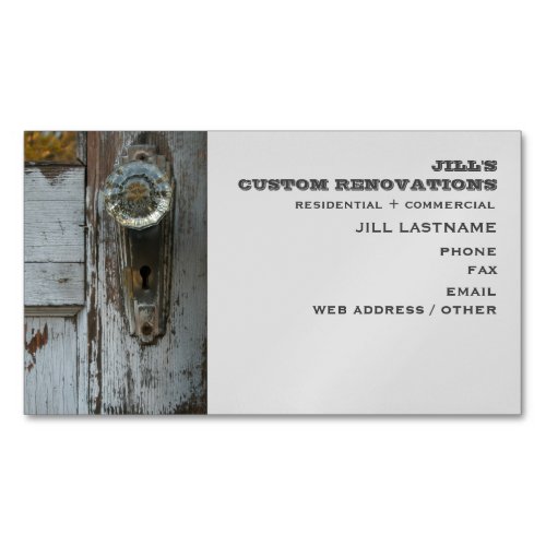 Renovation  Remodeling  Restoration Magnetic Magnetic Business Card