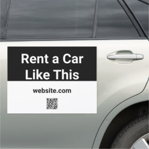 Rent a Car Like This Website Business QR Code Car Magnet