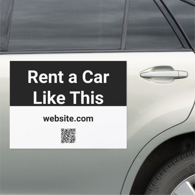 Rent a Car Like This Website Business QR Code Car Magnet (In Situ)