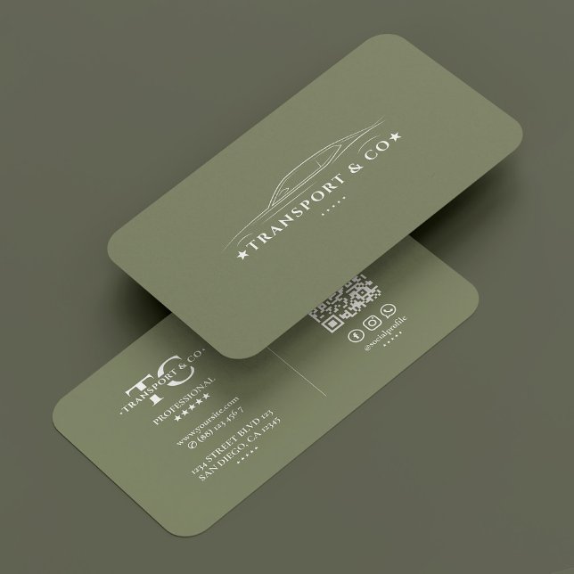 Rent a Car Transport Driver Sage Minimalist Modern Business Card (Rent a Car Transport Driver Sage Minimalist Modern Business Card
)