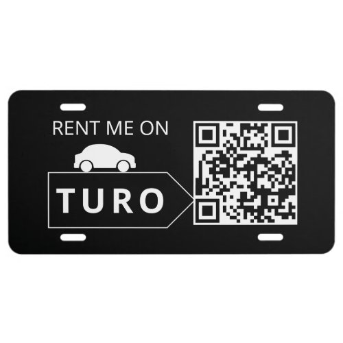 Rent Me on Turo QR Code Car  License Plate