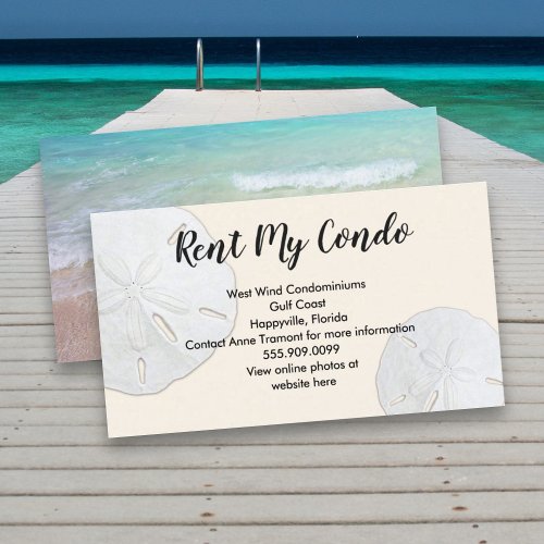 Rent My Condo Sand Dollars Rental Business Card