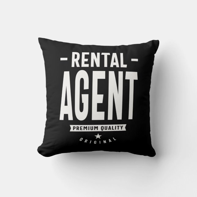 Rental Agent Job Title Gift Throw Pillow (Front)
