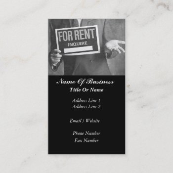 Rental Business Card by sagart1952 at Zazzle