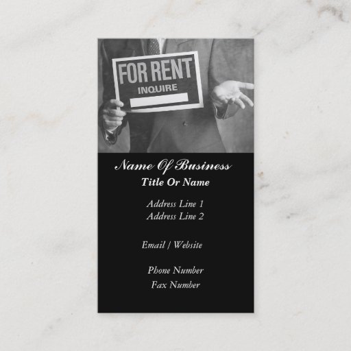 Customizable Rental Business Card