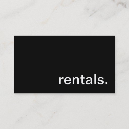 Customizable Rental Business Card