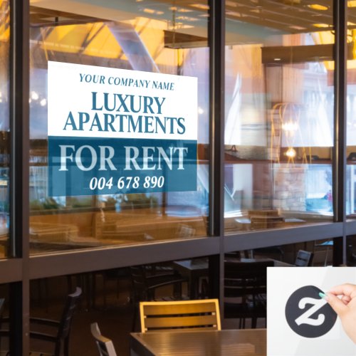 Rental business rental apartments sign white blue